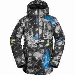 Volcom Men's Snowboard Jackets Brighton Hooded Pullover Jacket Men's -VolcomYes.Volkl popular shop TIEDYE D2